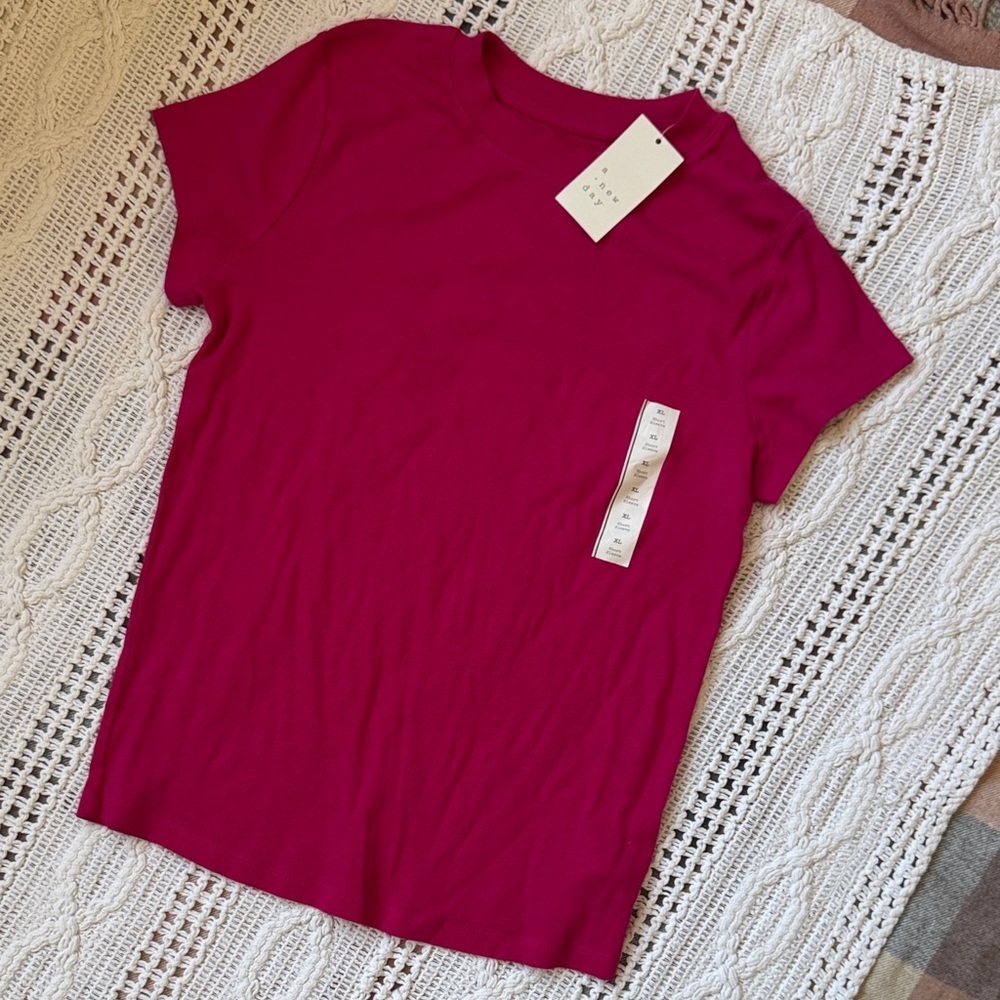 a new day Women's Short Sleeve Tee - Fuchsia - Picture 5 of 10